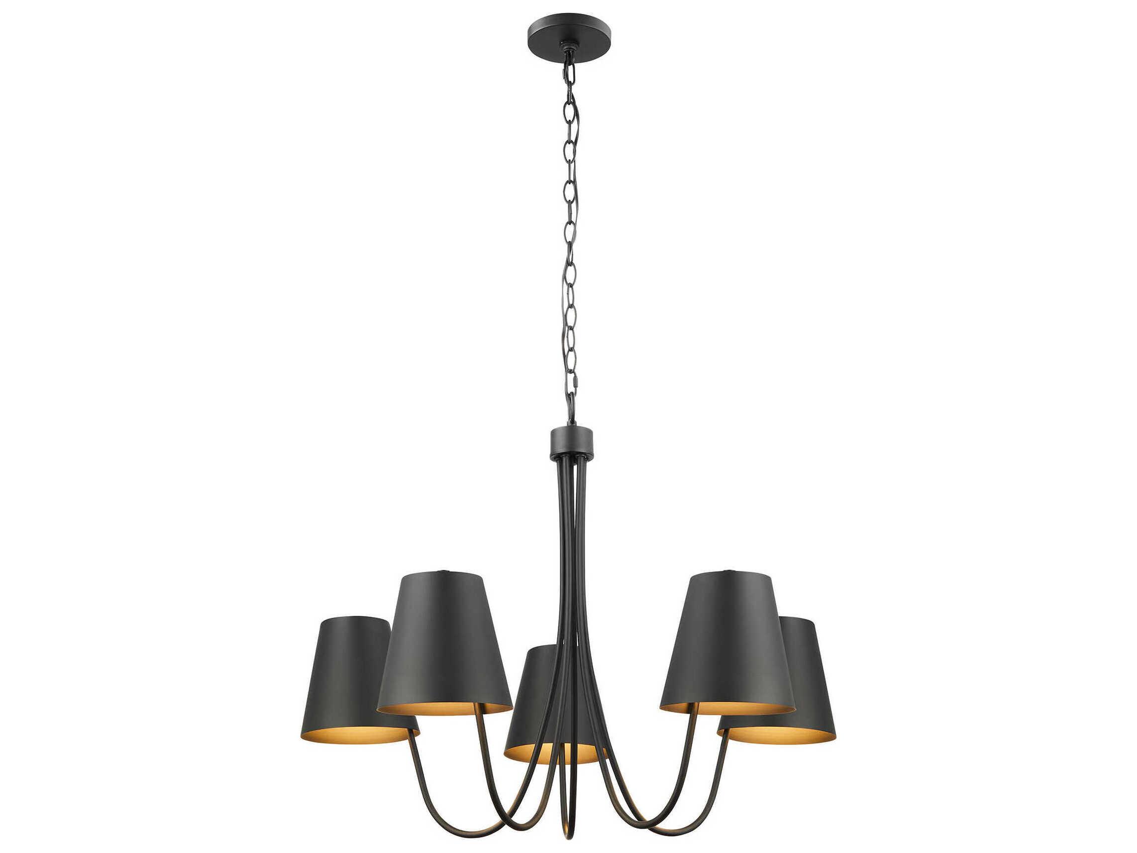 Savoy House Meridian 5-Light Matte Black Empire Chandelier