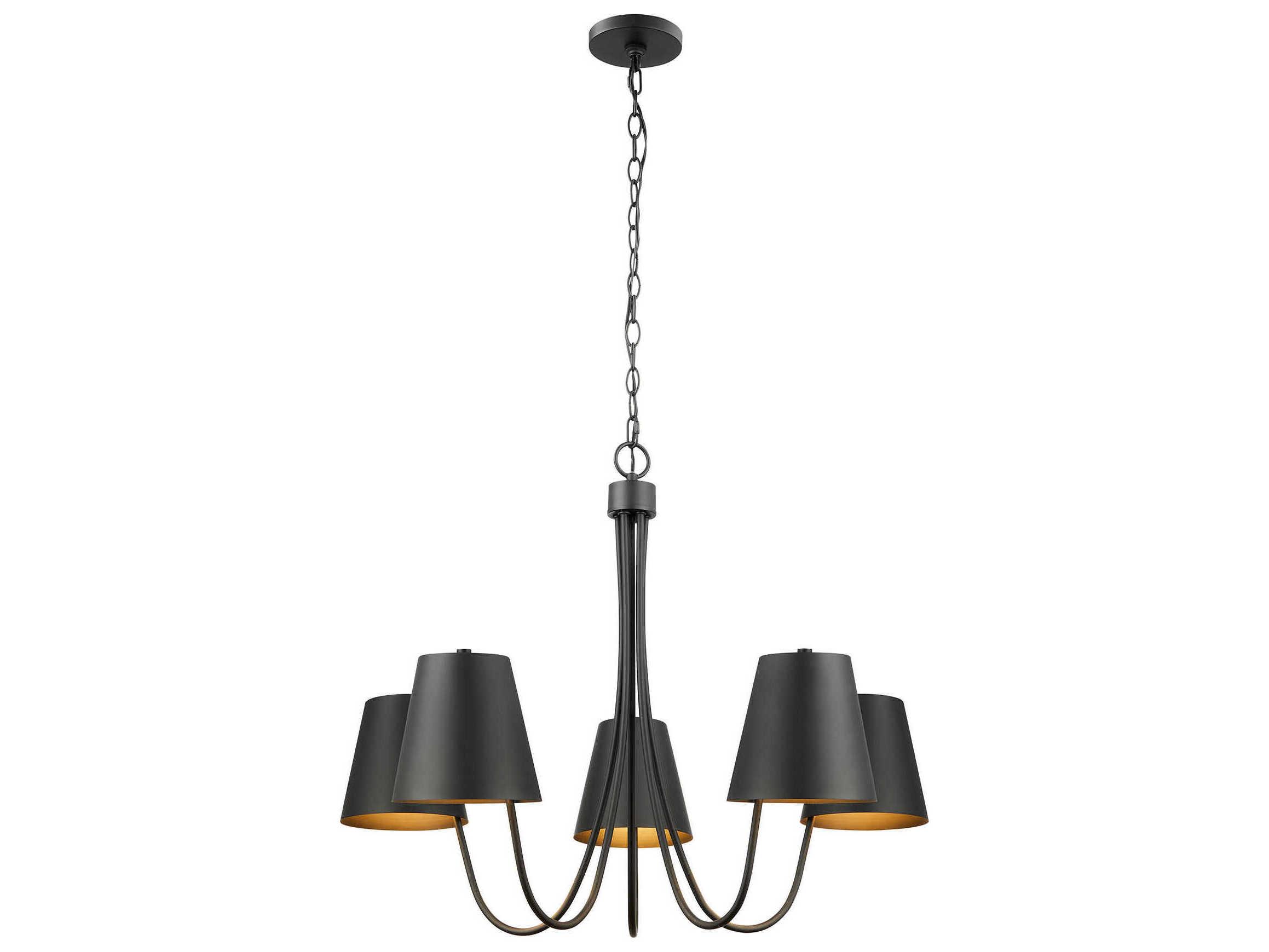 Savoy House Meridian 5-Light Matte Black Empire Chandelier
