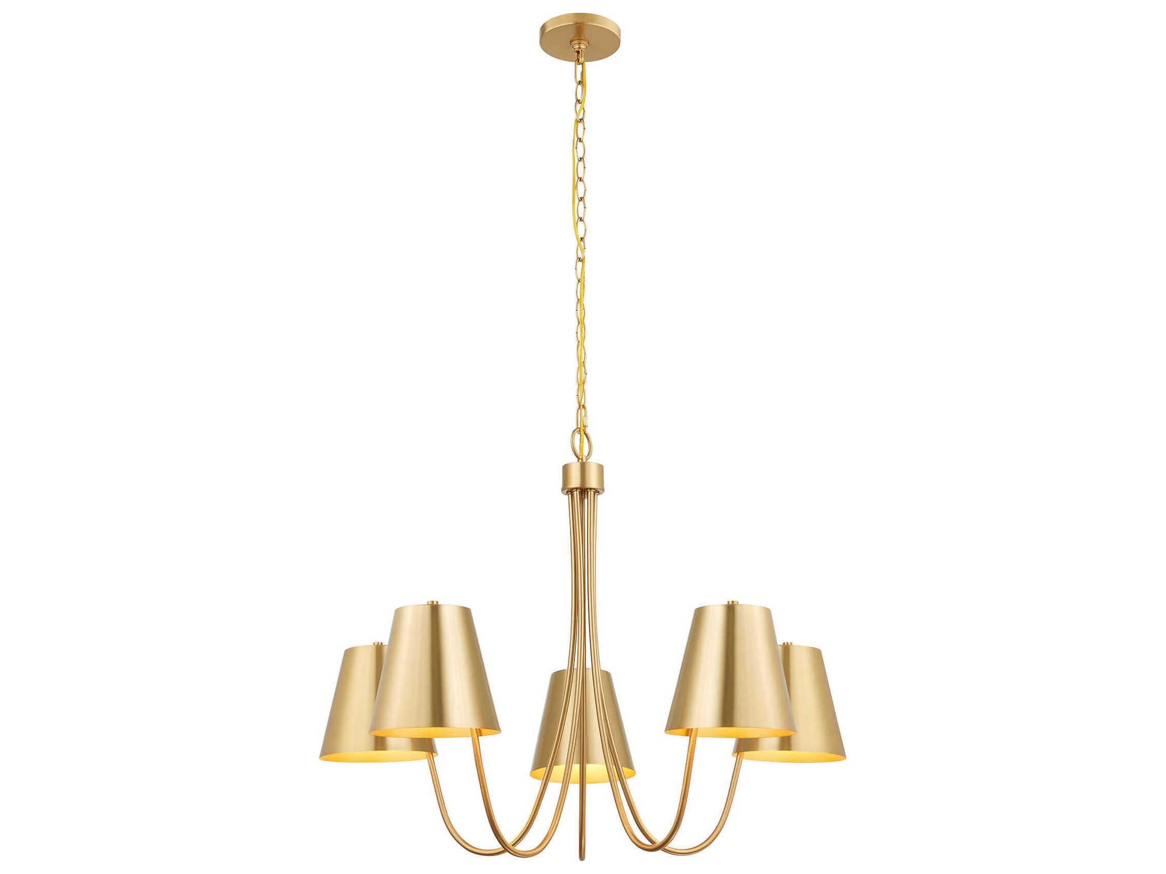 Savoy House Meridian 5-Light Natural Brass Empire Chandelier