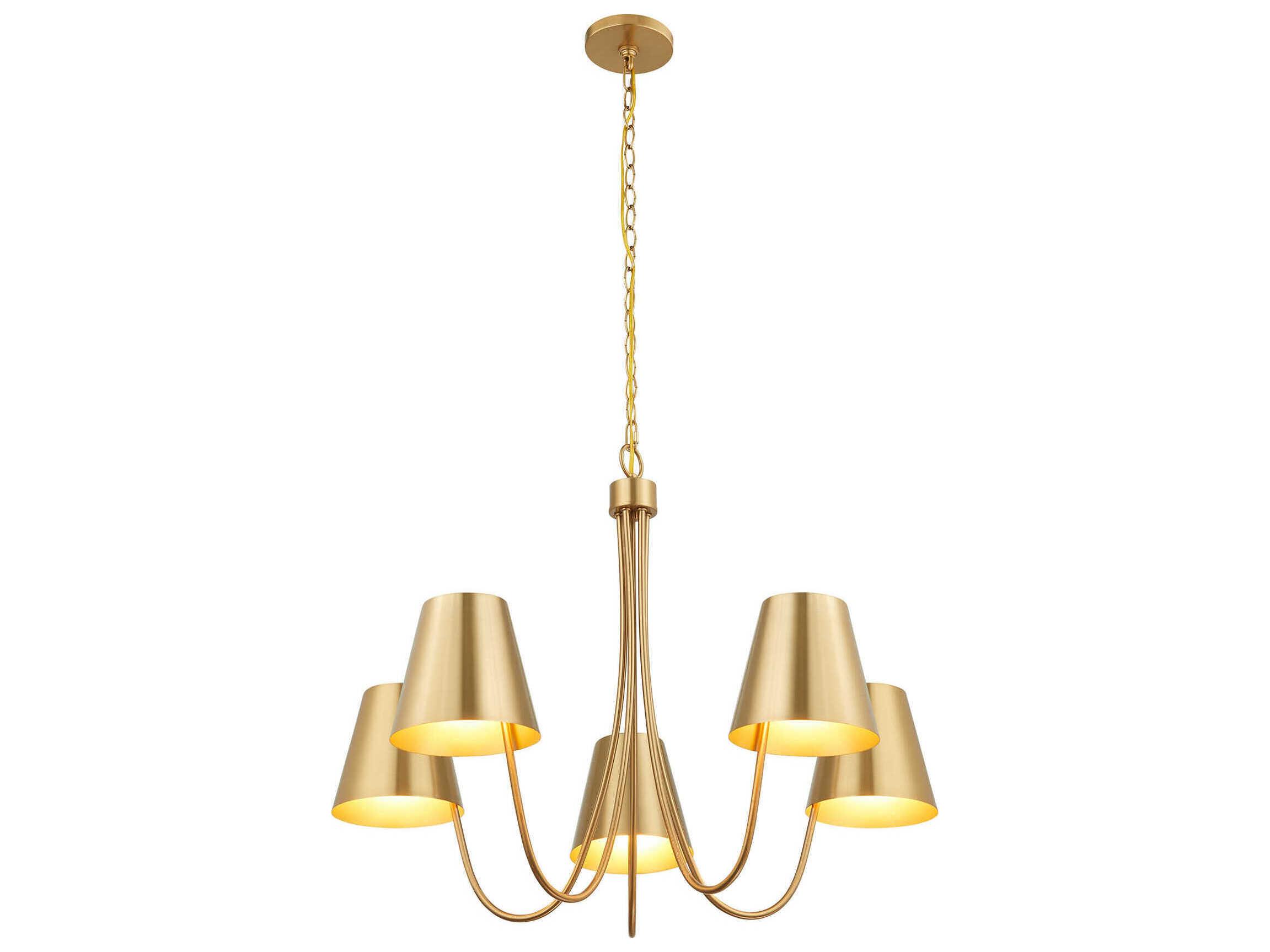 Savoy House Meridian 5-Light Natural Brass Empire Chandelier