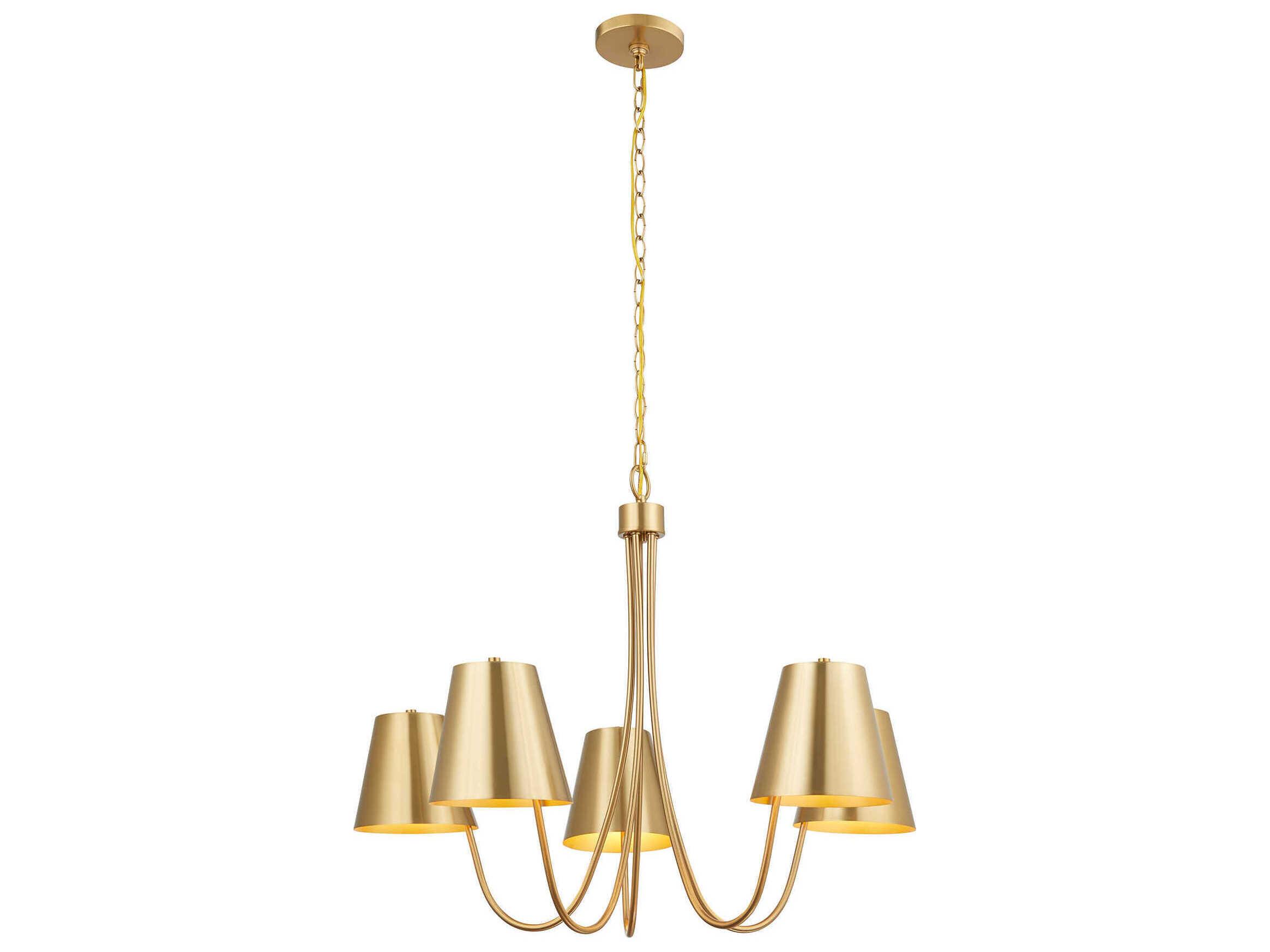 Savoy House Meridian 5-Light Natural Brass Empire Chandelier