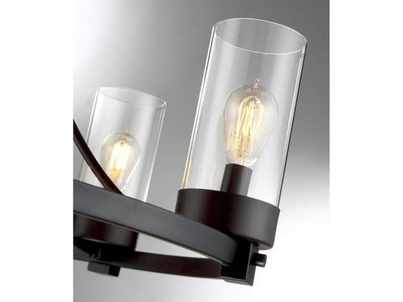 Savoy House Meridian 5-Light Oil Rubbed Bronze Glass Candelabra Cylinder Chandelier