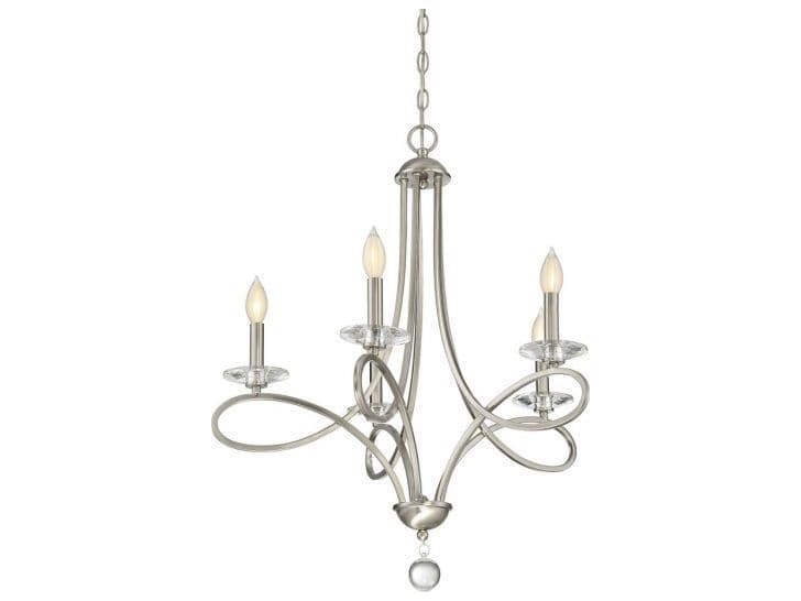 Savoy House Meridian 5-Light Brushed Nickel Crystal Candelabra Chandelier