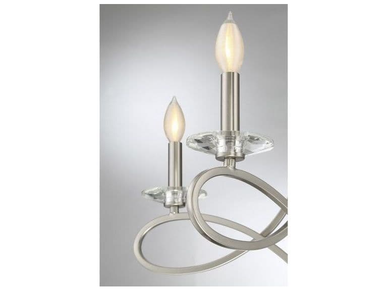 Savoy House Meridian 5-Light Brushed Nickel Crystal Candelabra Chandelier