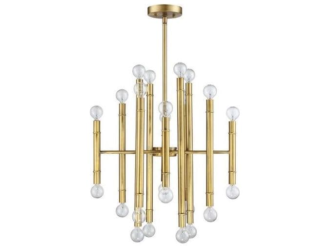 Savoy House Meridian 24-Light Natural Brass Candelabra Chandelier