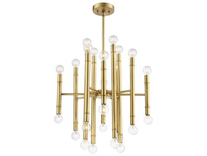 Savoy House Meridian 24-Light Natural Brass Candelabra Chandelier