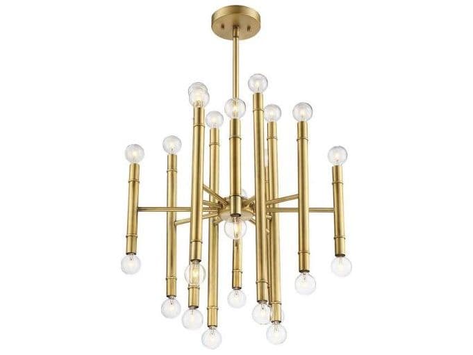 Savoy House Meridian 24-Light Natural Brass Candelabra Chandelier