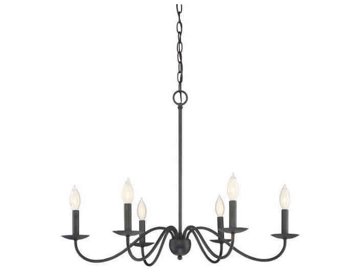 Savoy House Meridian 6-Light Aged Iron Black Candelabra Chandelier