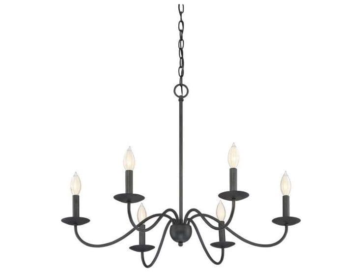 Savoy House Meridian 6-Light Aged Iron Black Candelabra Chandelier