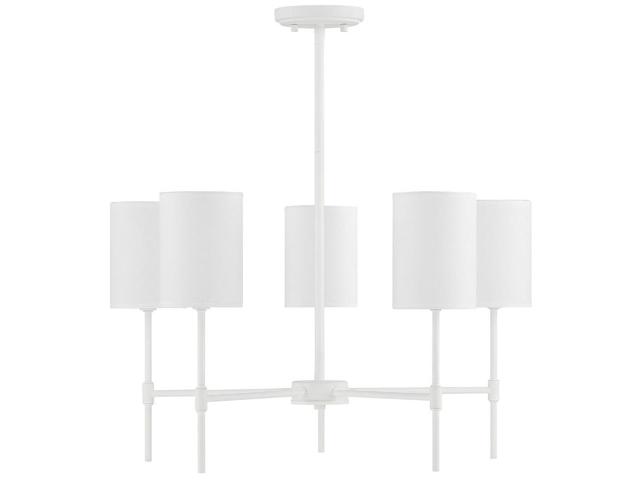 Savoy House Meridian 5-Light Bisque White Cylinder Chandelier