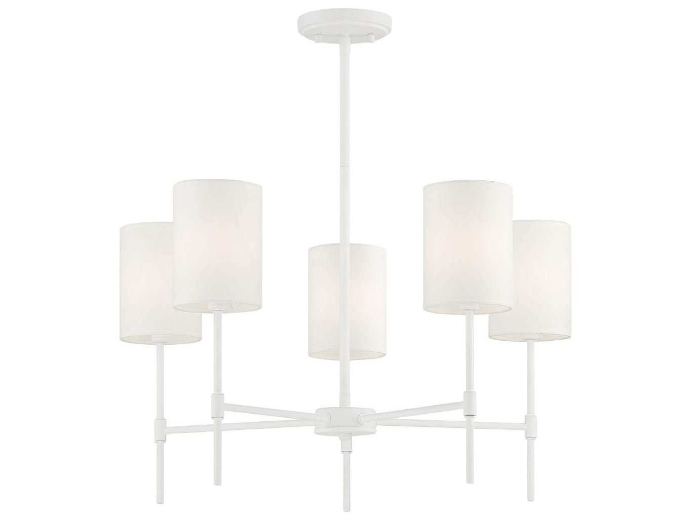 Savoy House Meridian 5-Light Bisque White Cylinder Chandelier