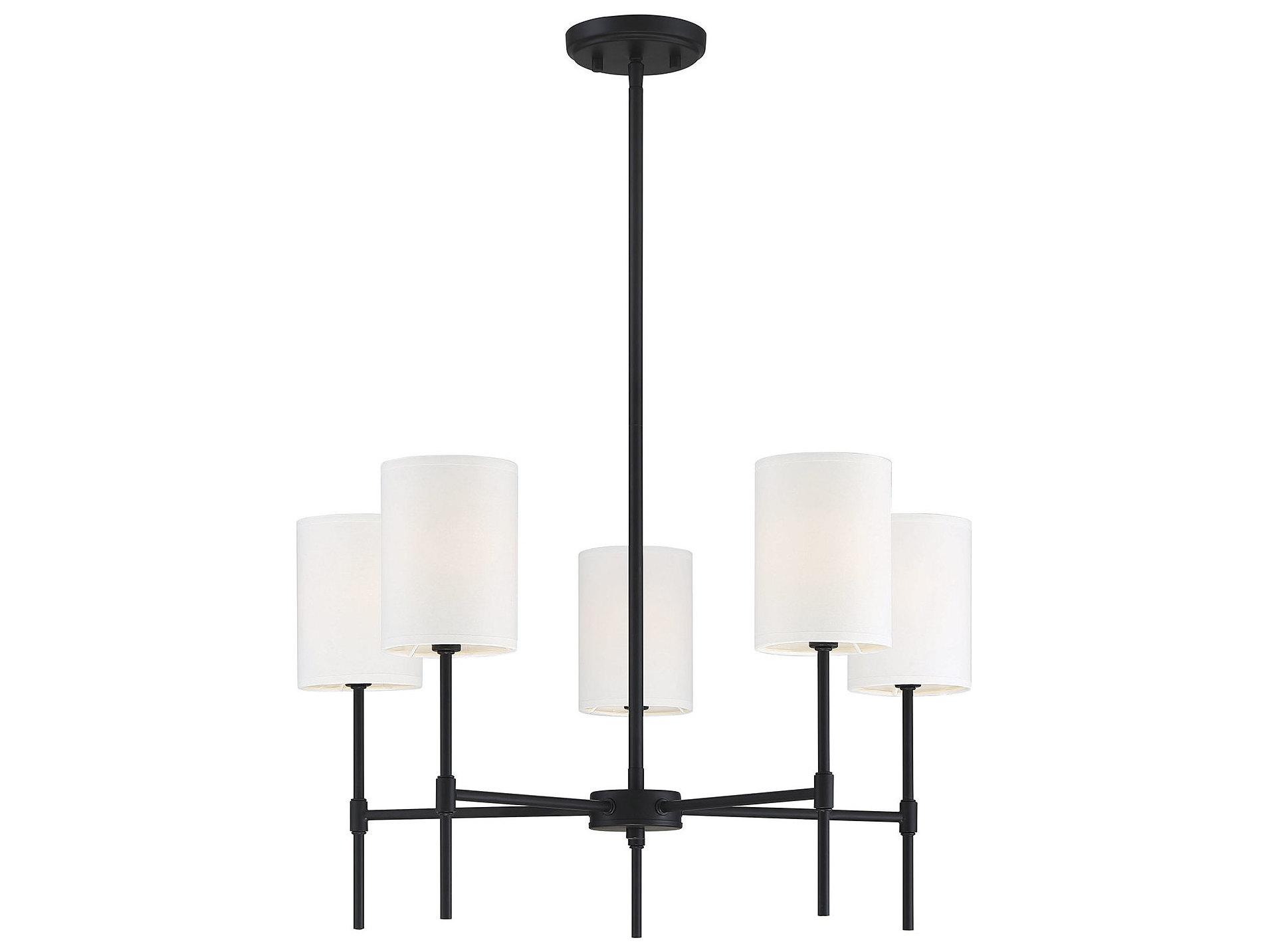 Savoy House Meridian 5-Light Matte Black Empire Chandelier