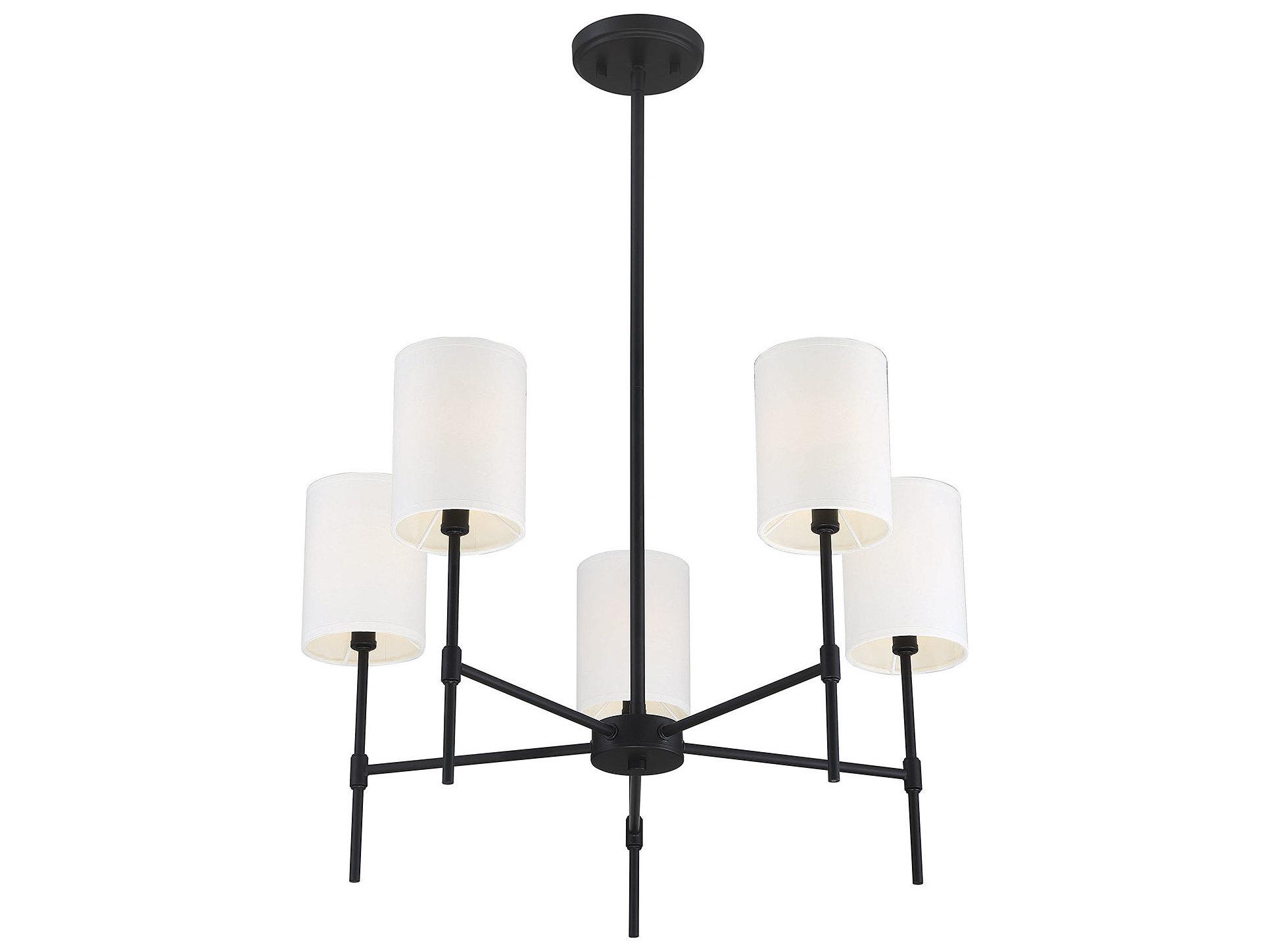 Savoy House Meridian 5-Light Matte Black Empire Chandelier