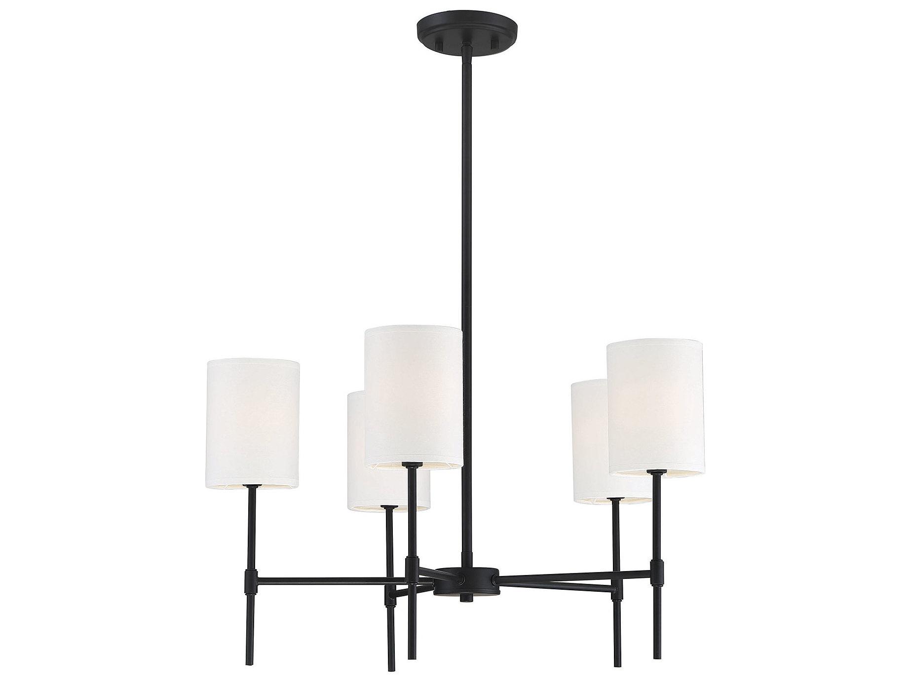 Savoy House Meridian 5-Light Matte Black Empire Chandelier