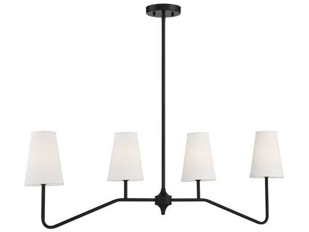 Savoy House Meridian 4-Light Matte Black Cylinder Island Pendant