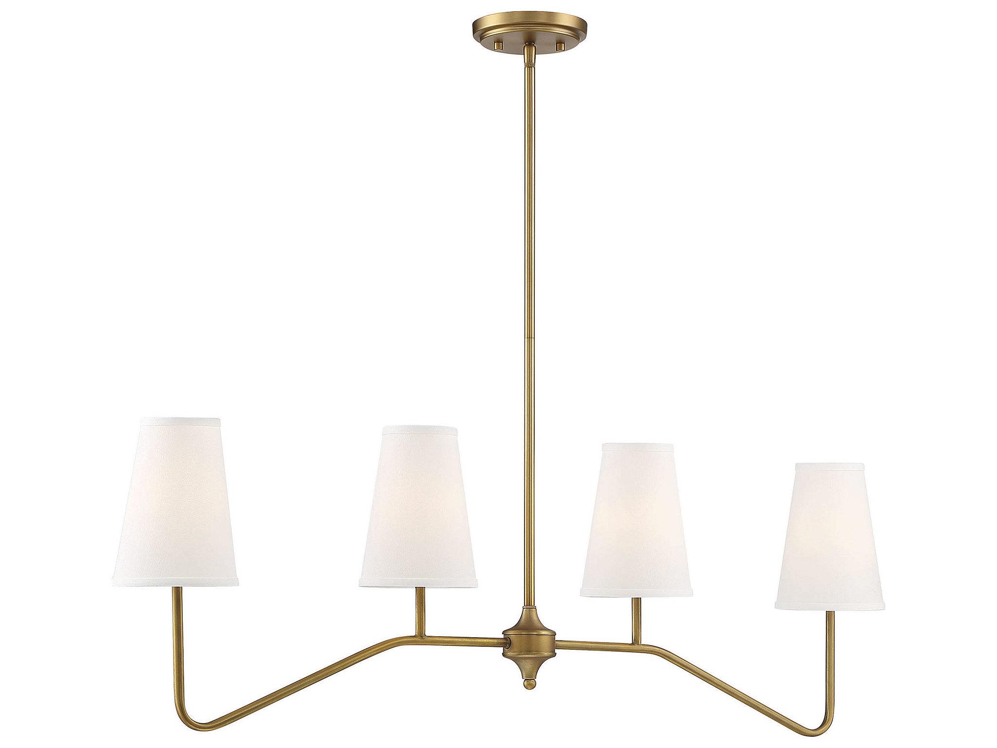 Savoy House Meridian 4-Light Natural Brass Island Pendant