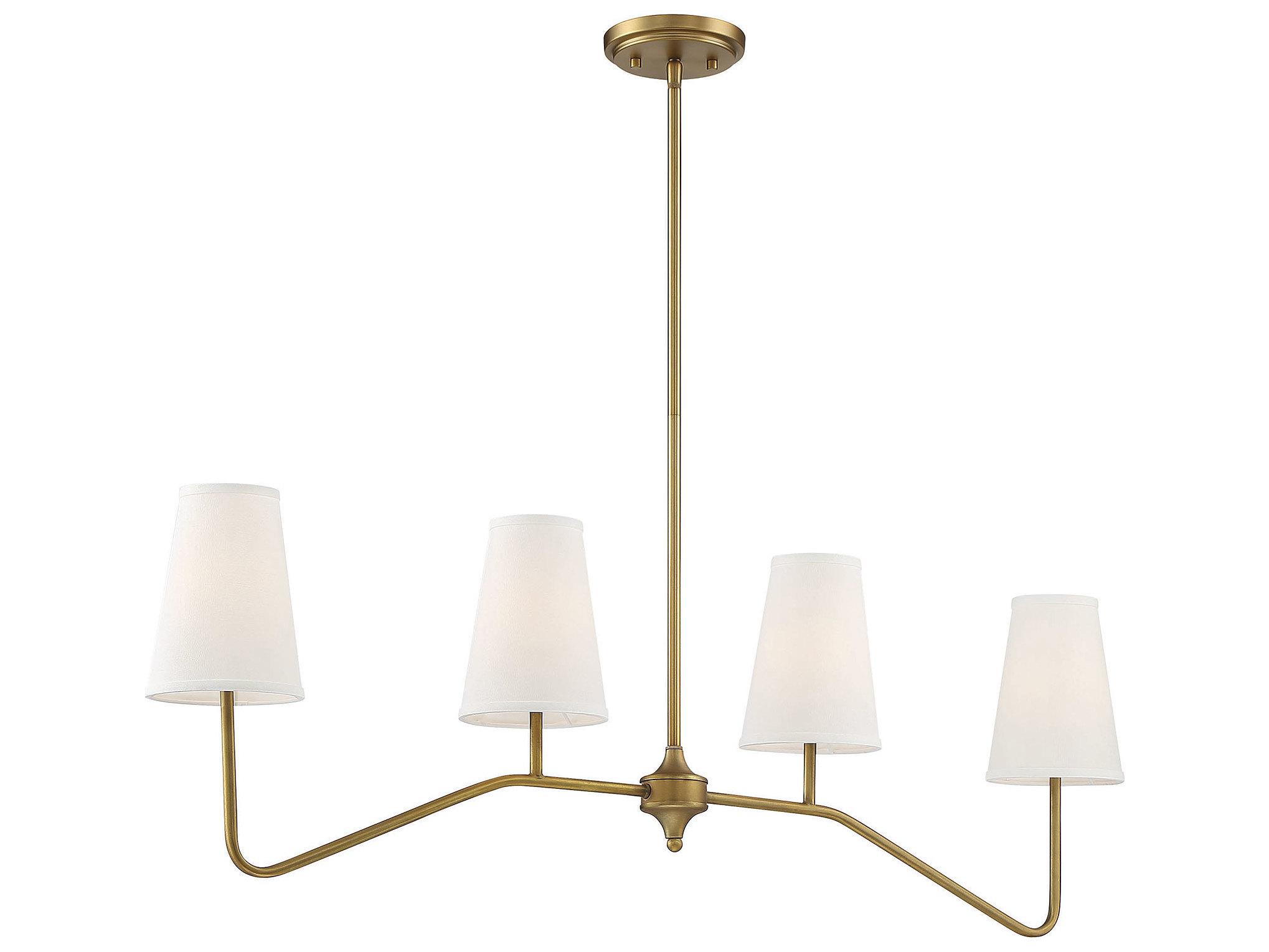 Savoy House Meridian 4-Light Natural Brass Island Pendant