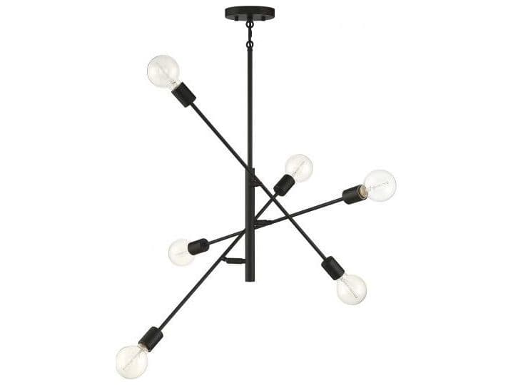 Savoy House Meridian 6-Light Matte Black Sputnik Chandelier