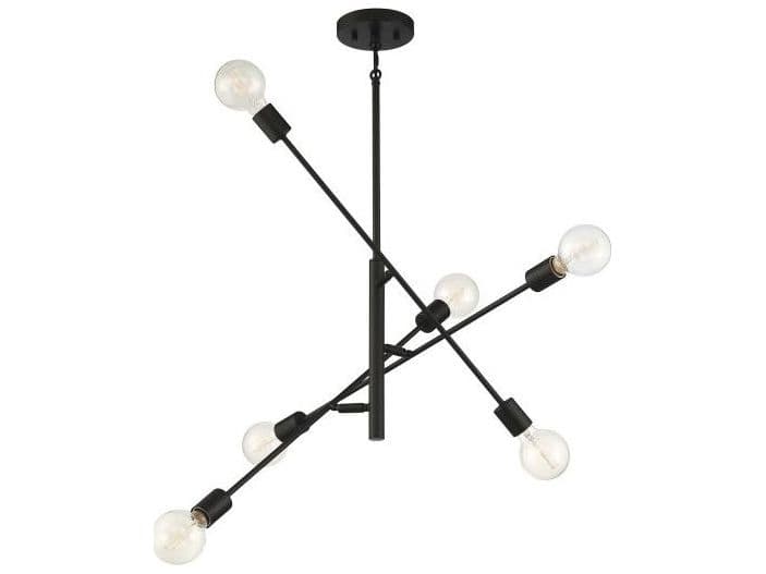 Savoy House Meridian 6-Light Matte Black Sputnik Chandelier