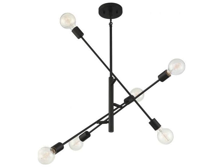 Savoy House Meridian 6-Light Matte Black Sputnik Chandelier