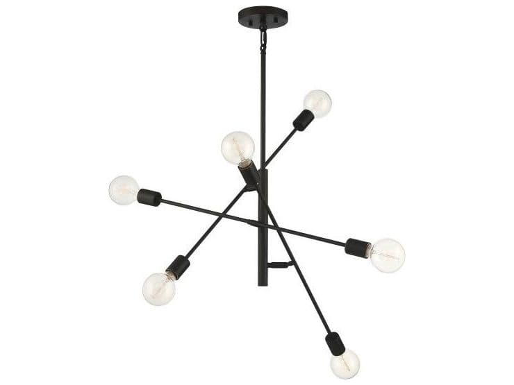 Savoy House Meridian 6-Light Matte Black Sputnik Chandelier