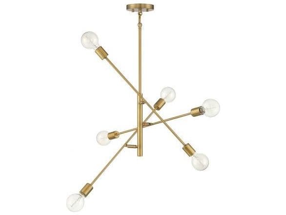 Savoy House Meridian 6-Light Natural Brass Sputnik Chandelier