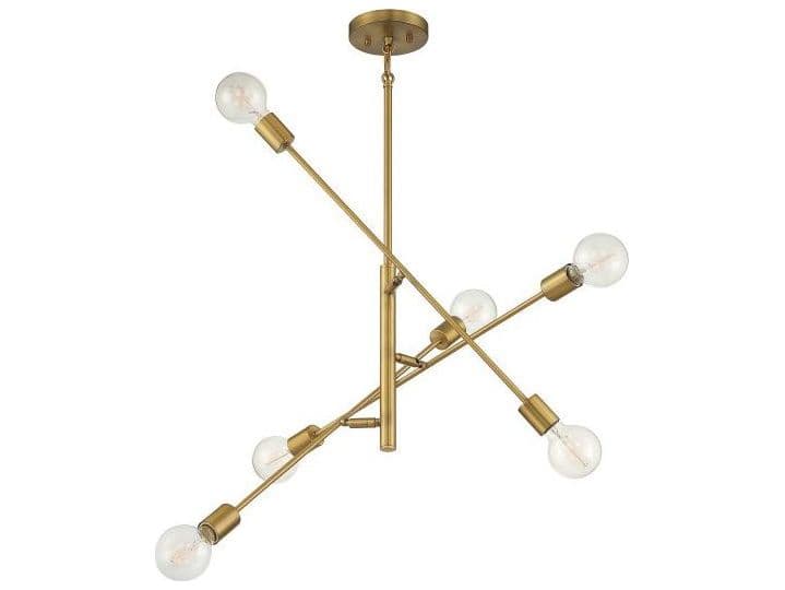 Savoy House Meridian 6-Light Natural Brass Sputnik Chandelier