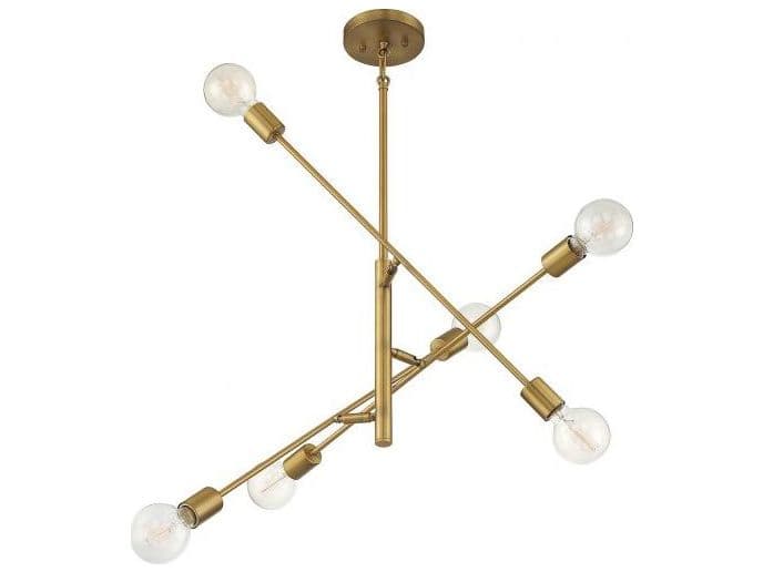 Savoy House Meridian 6-Light Natural Brass Sputnik Chandelier
