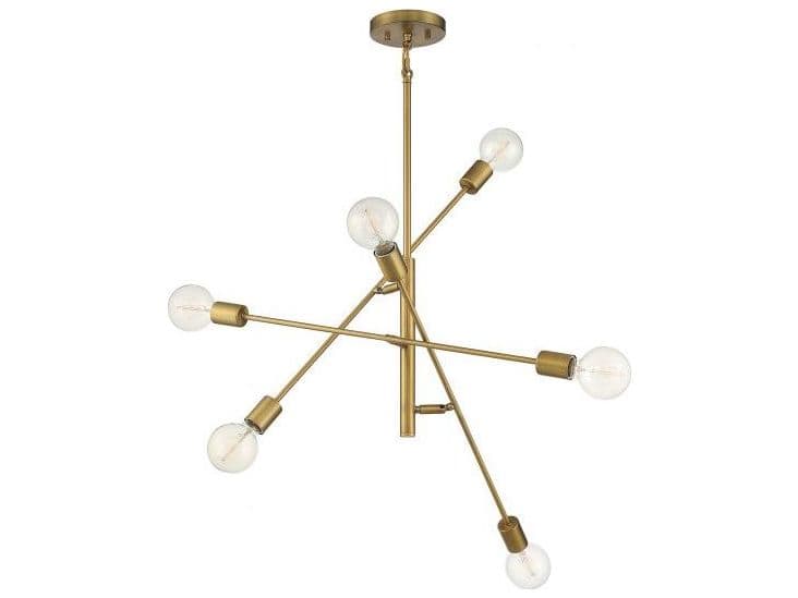 Savoy House Meridian 6-Light Natural Brass Sputnik Chandelier
