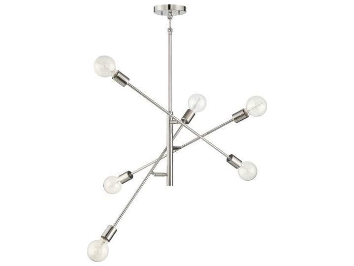 Savoy House Meridian 6-Light Polished Nickel Sputnik Chandelier