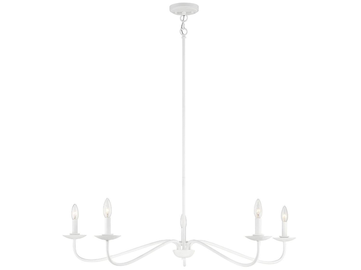 Savoy House Meridian 5-Light Bisque White Candelabra Chandelier