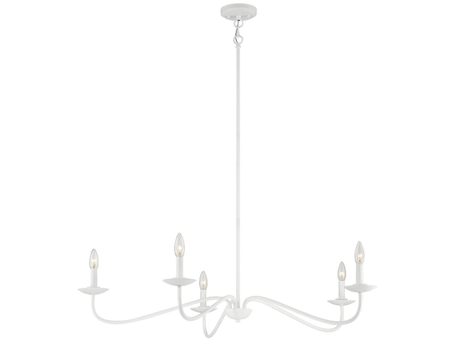 Savoy House Meridian 5-Light Bisque White Candelabra Chandelier