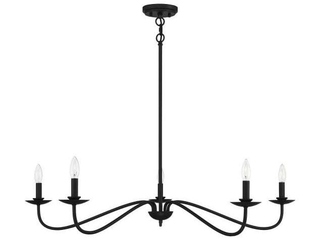 Savoy House Meridian 5-Light Matte Black Candelabra Chandelier