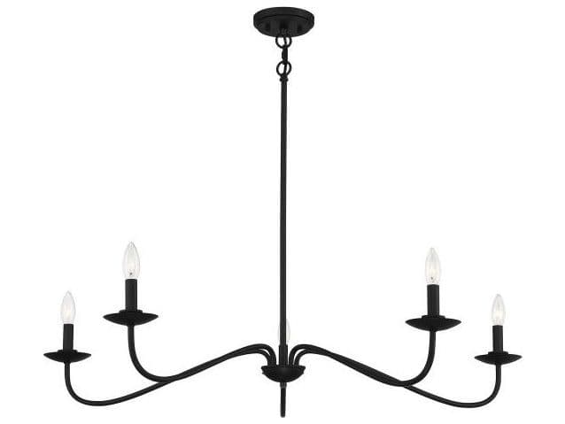 Savoy House Meridian 5-Light Matte Black Candelabra Chandelier