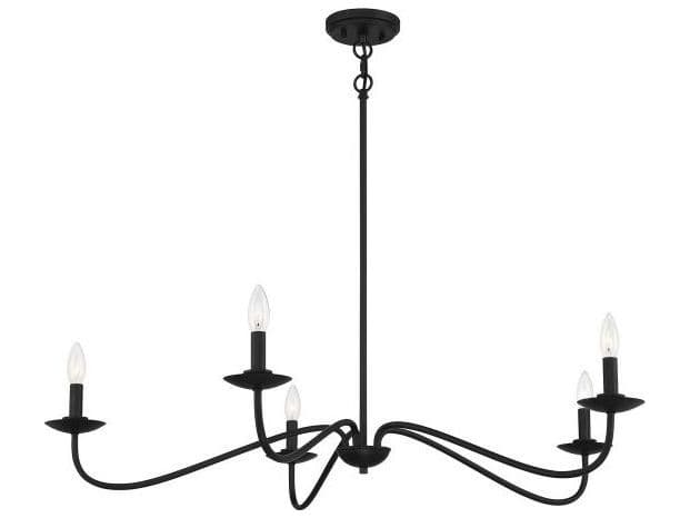 Savoy House Meridian 5-Light Matte Black Candelabra Chandelier