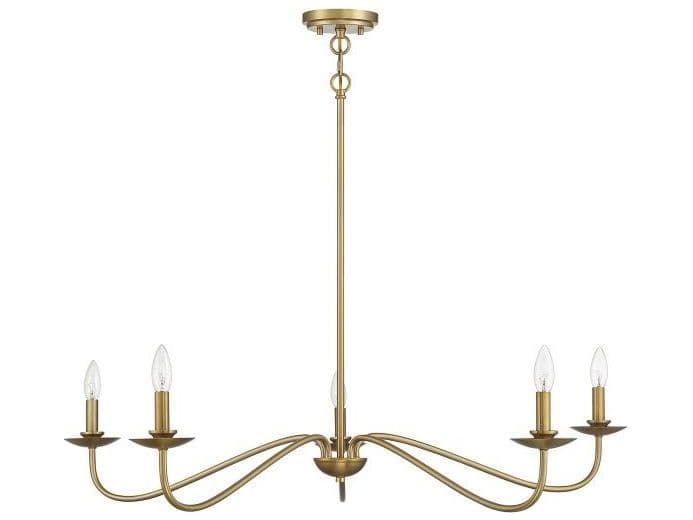 Savoy House Meridian 5-Light Natural Brass Candelabra Chandelier