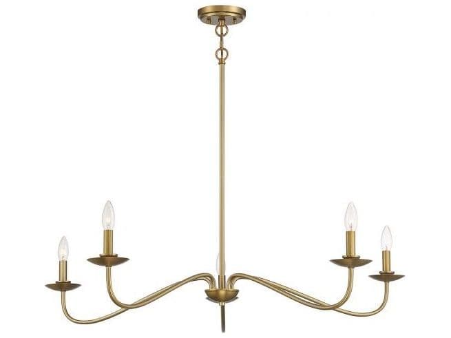 Savoy House Meridian 5-Light Natural Brass Candelabra Chandelier