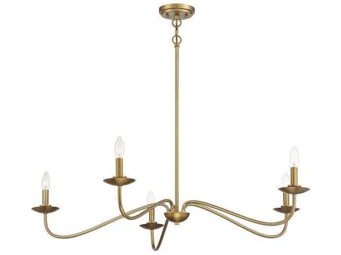 Savoy House Meridian 5-Light Natural Brass Candelabra Chandelier