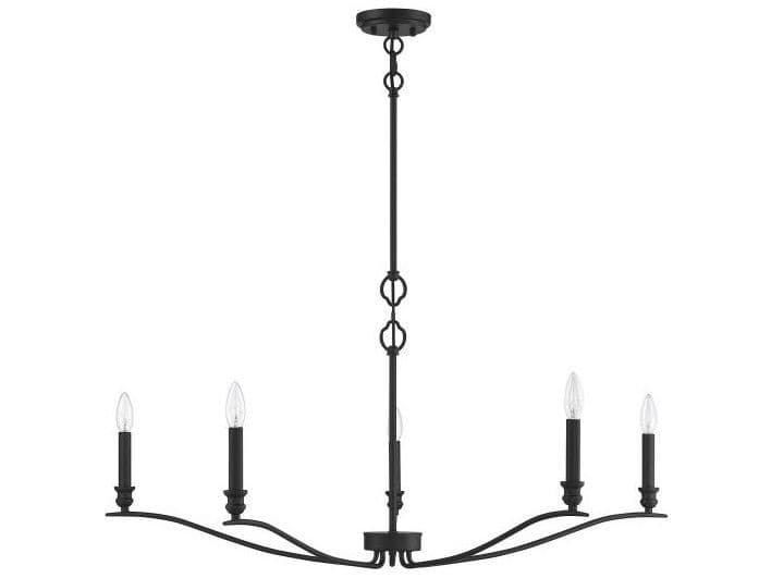 Savoy House Meridian 5-Light Matte Black Candelabra Chandelier