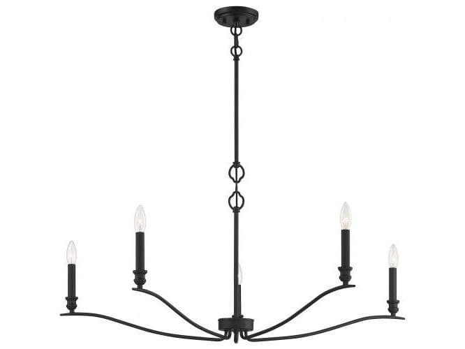 Savoy House Meridian 5-Light Matte Black Candelabra Chandelier
