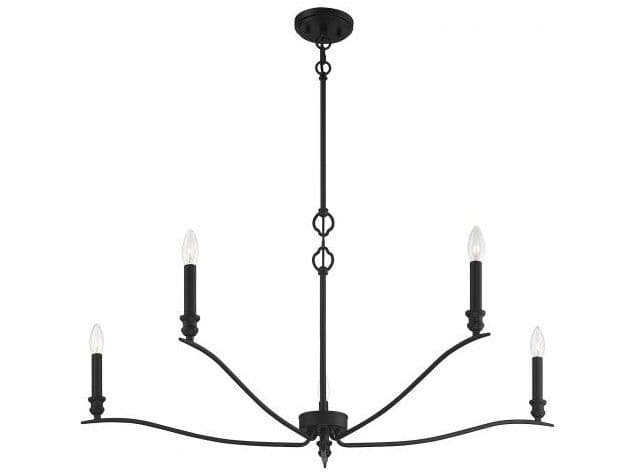 Savoy House Meridian 5-Light Matte Black Candelabra Chandelier
