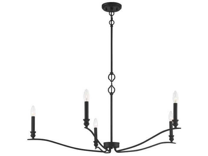 Savoy House Meridian 5-Light Matte Black Candelabra Chandelier