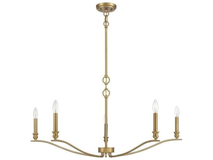Savoy House Meridian 5-Light Natural Brass Candelabra Chandelier