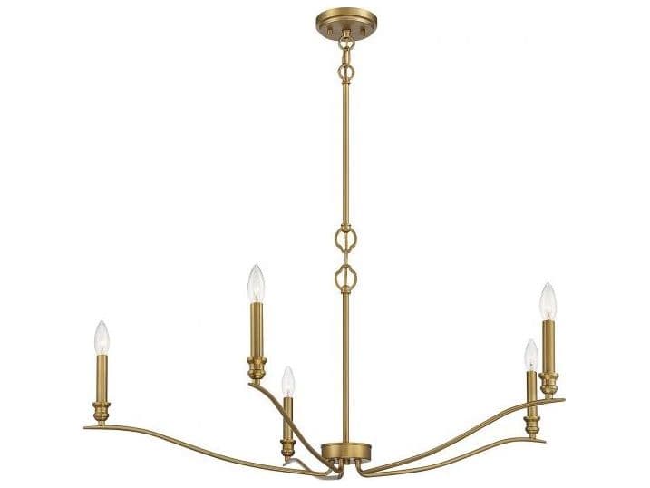 Savoy House Meridian 5-Light Natural Brass Candelabra Chandelier