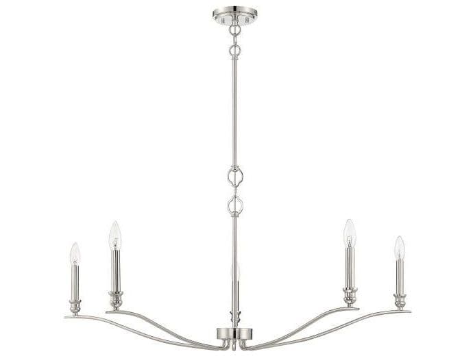 Savoy House Meridian 5-Light Polished Nickel Candelabra Chandelier