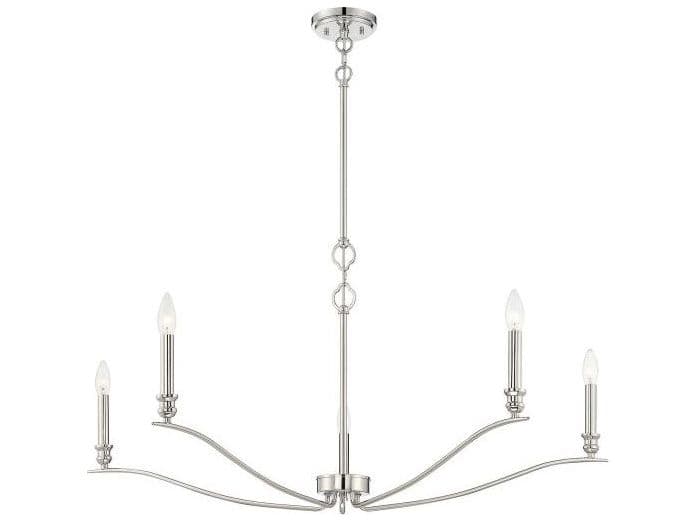 Savoy House Meridian 5-Light Polished Nickel Candelabra Chandelier