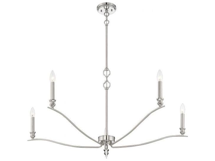 Savoy House Meridian 5-Light Polished Nickel Candelabra Chandelier