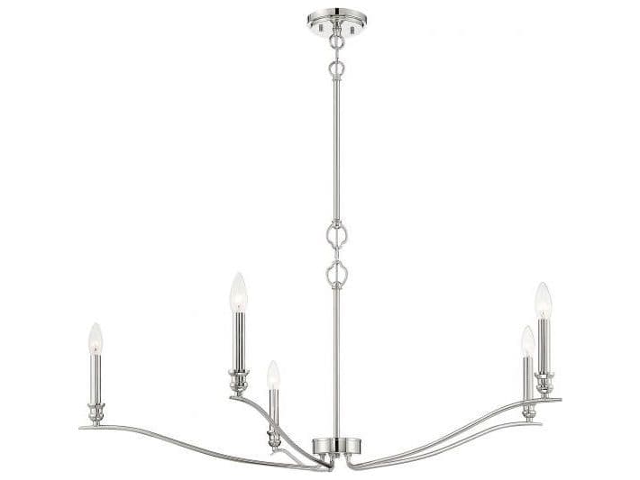 Savoy House Meridian 5-Light Polished Nickel Candelabra Chandelier