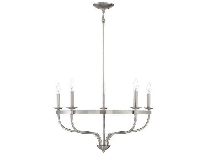 Savoy House Meridian 5-Light Brushed Nickel Candelabra Chandelier