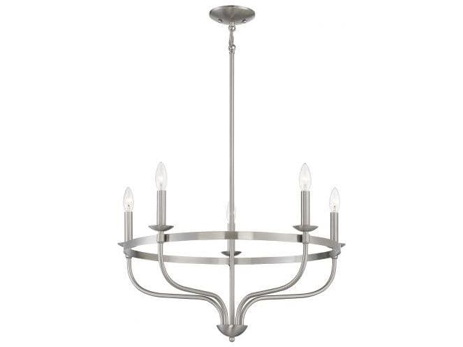 Savoy House Meridian 5-Light Brushed Nickel Candelabra Chandelier